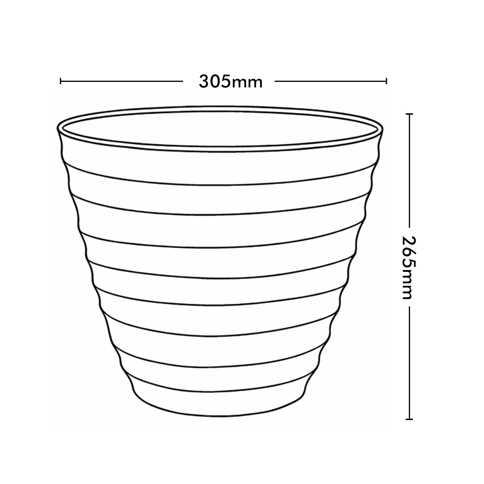 Eden 30cm sandstone wavy planter suitable for indoor and outdoor plant display