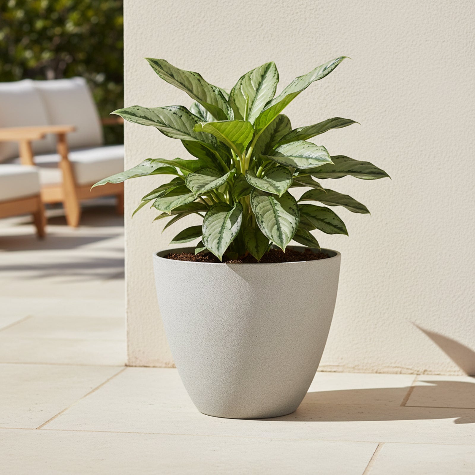 Eden 30cm sandstone faux planter suitable for indoor and outdoor plant display