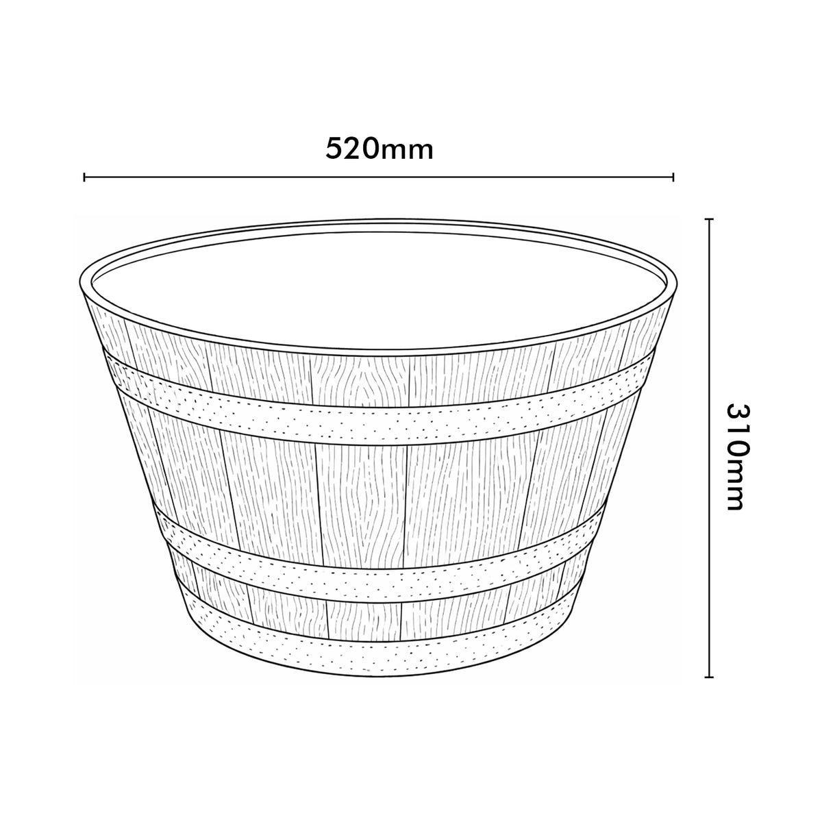 Eden large resin whiskey barrel planter for outdoor gardens and feature plants
