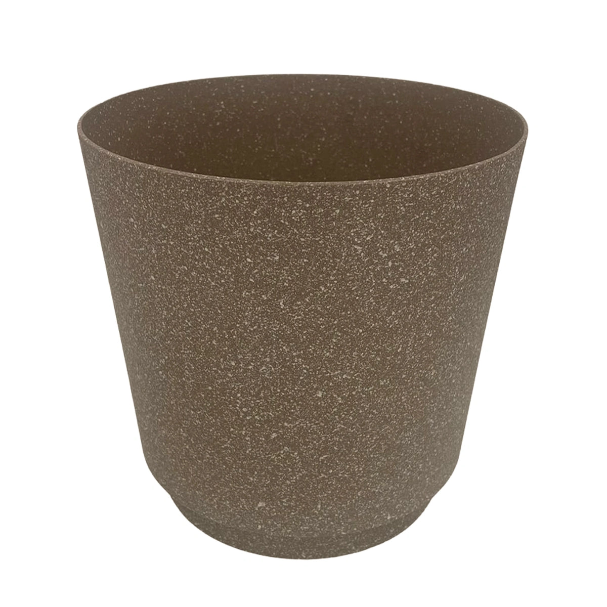 Eden 18cm Round Stonelite Self-Watering Plastic Pot Brown