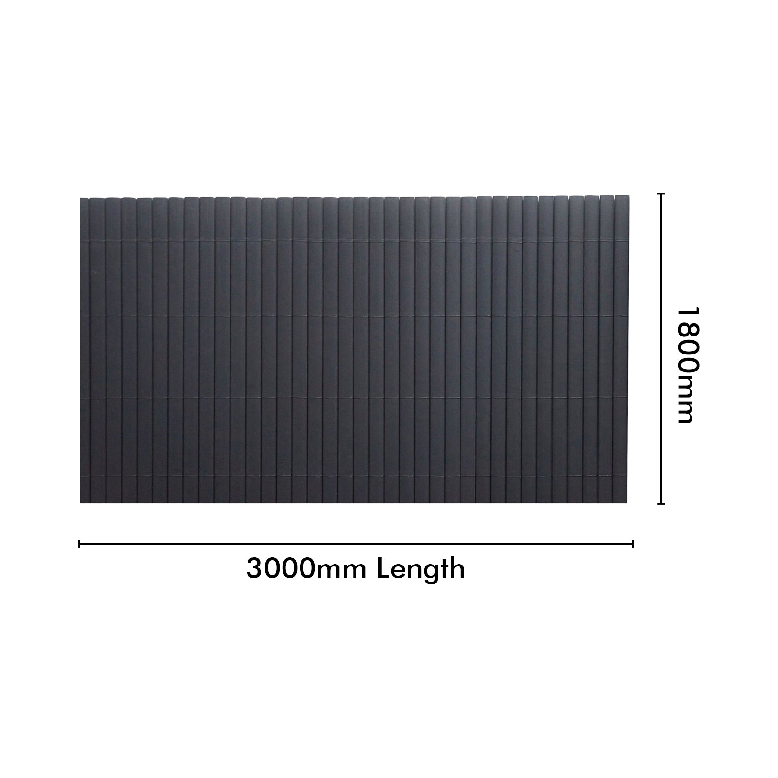 Eden 1.8 x 3m charcoal PVC garden screening with capping for outdoor privacy and décor