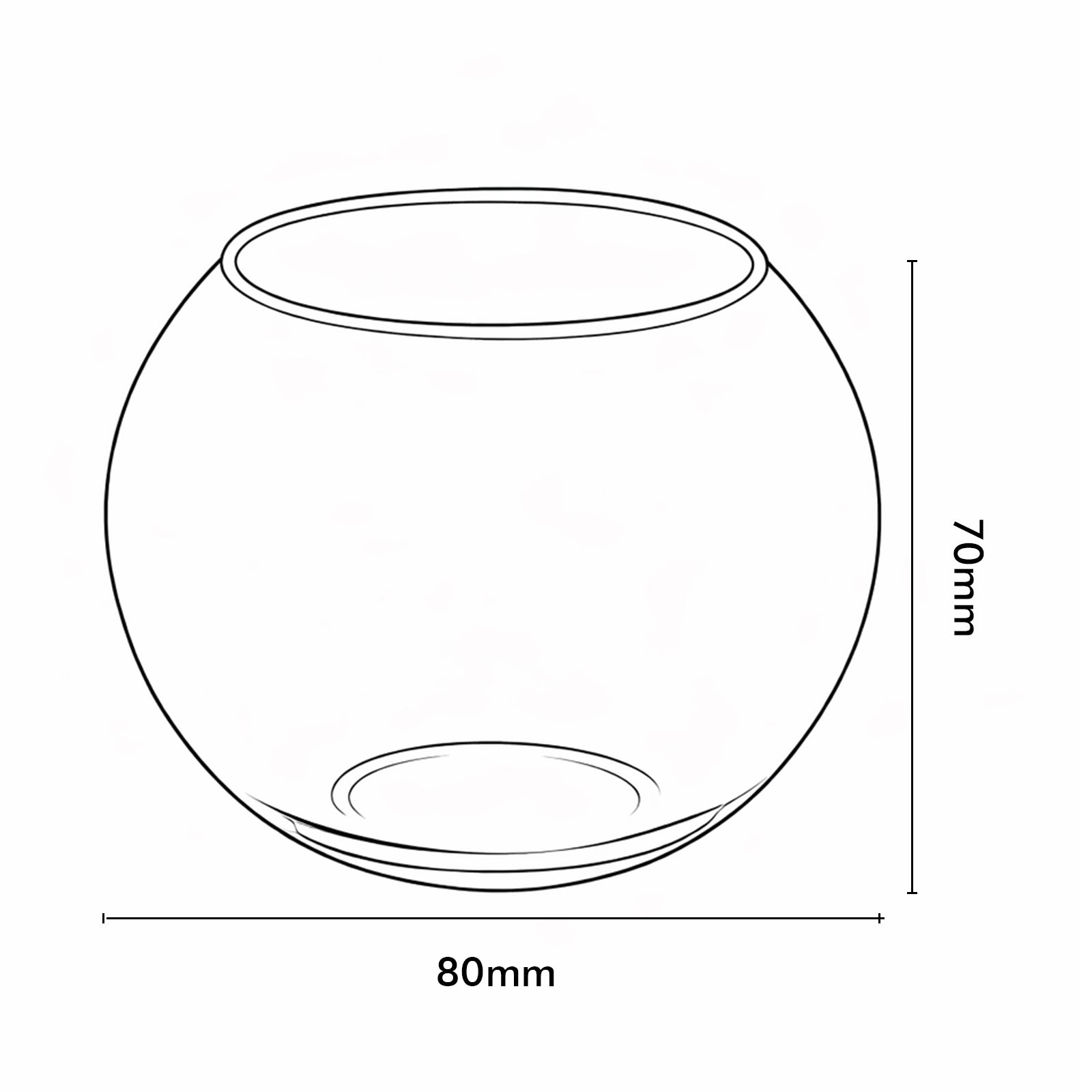 Eden 10cm clear glass bowl planter for small indoor plants, succulents and table décor
