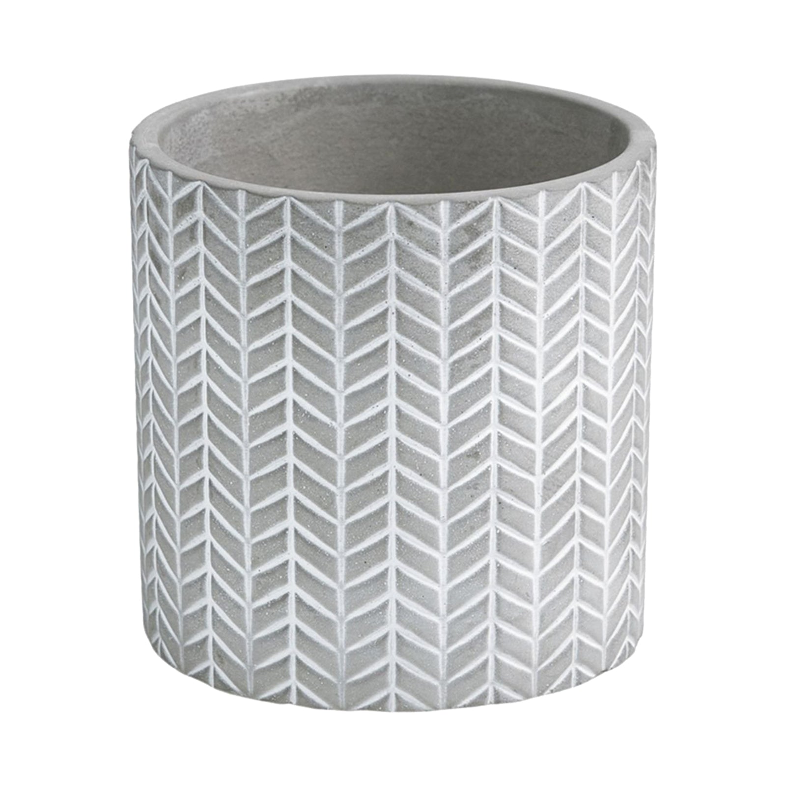 Eden 11.5cm grey chevron indoor concrete planter for small plants and décor