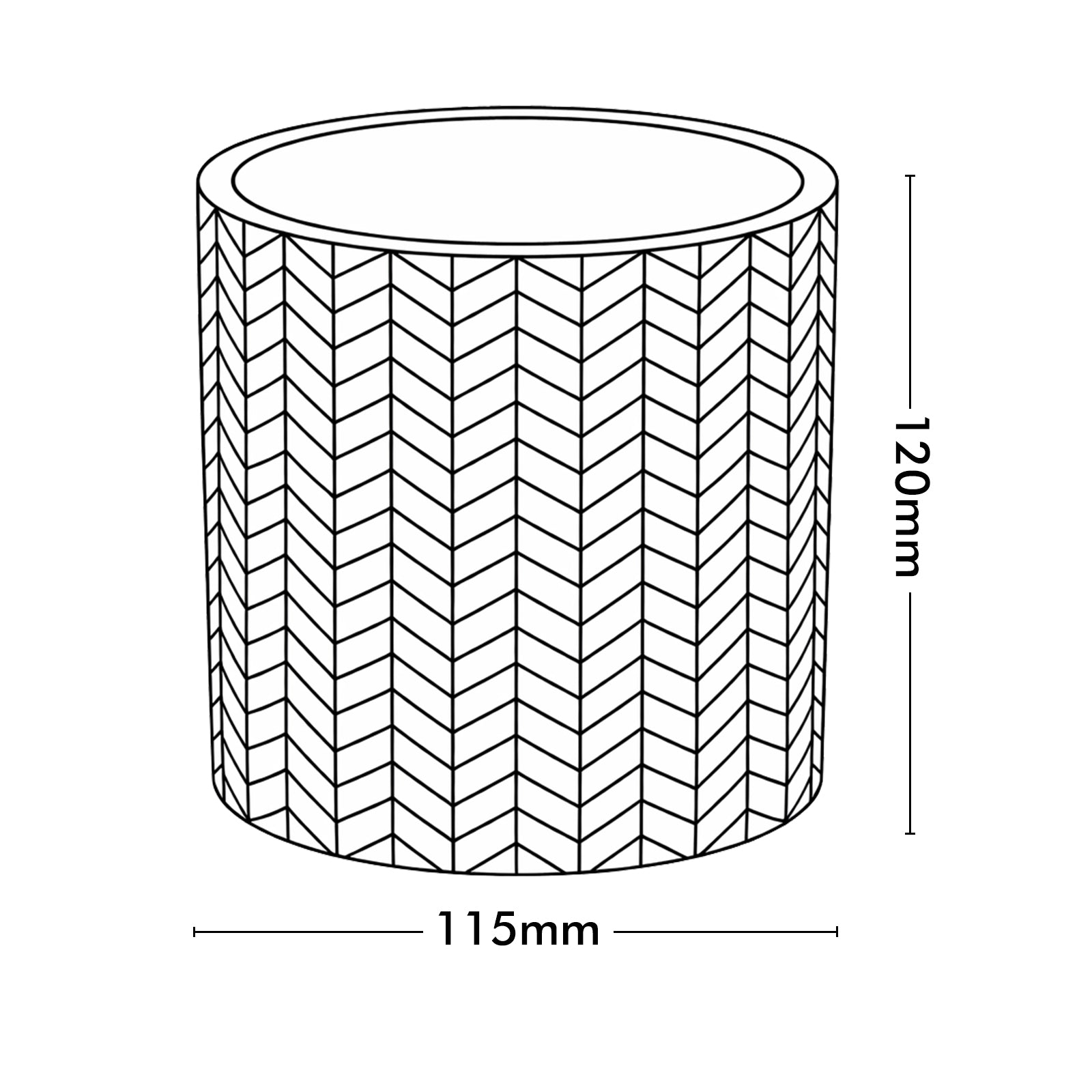 Eden 11.5cm grey chevron indoor concrete planter for small plants and décor