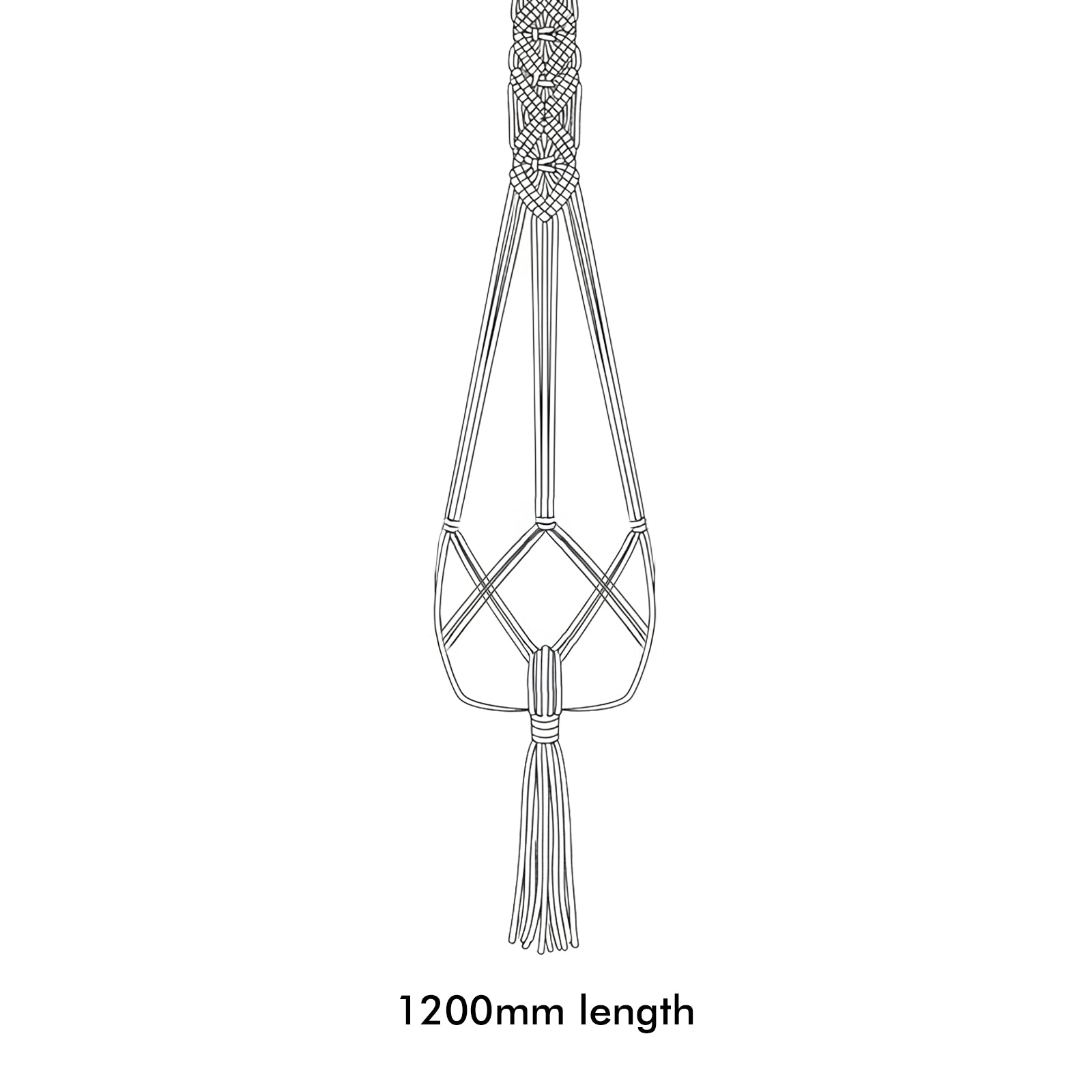 Eden 120cm artisan cotton macrame plant hanger designed for indoor hanging pots and boho décor