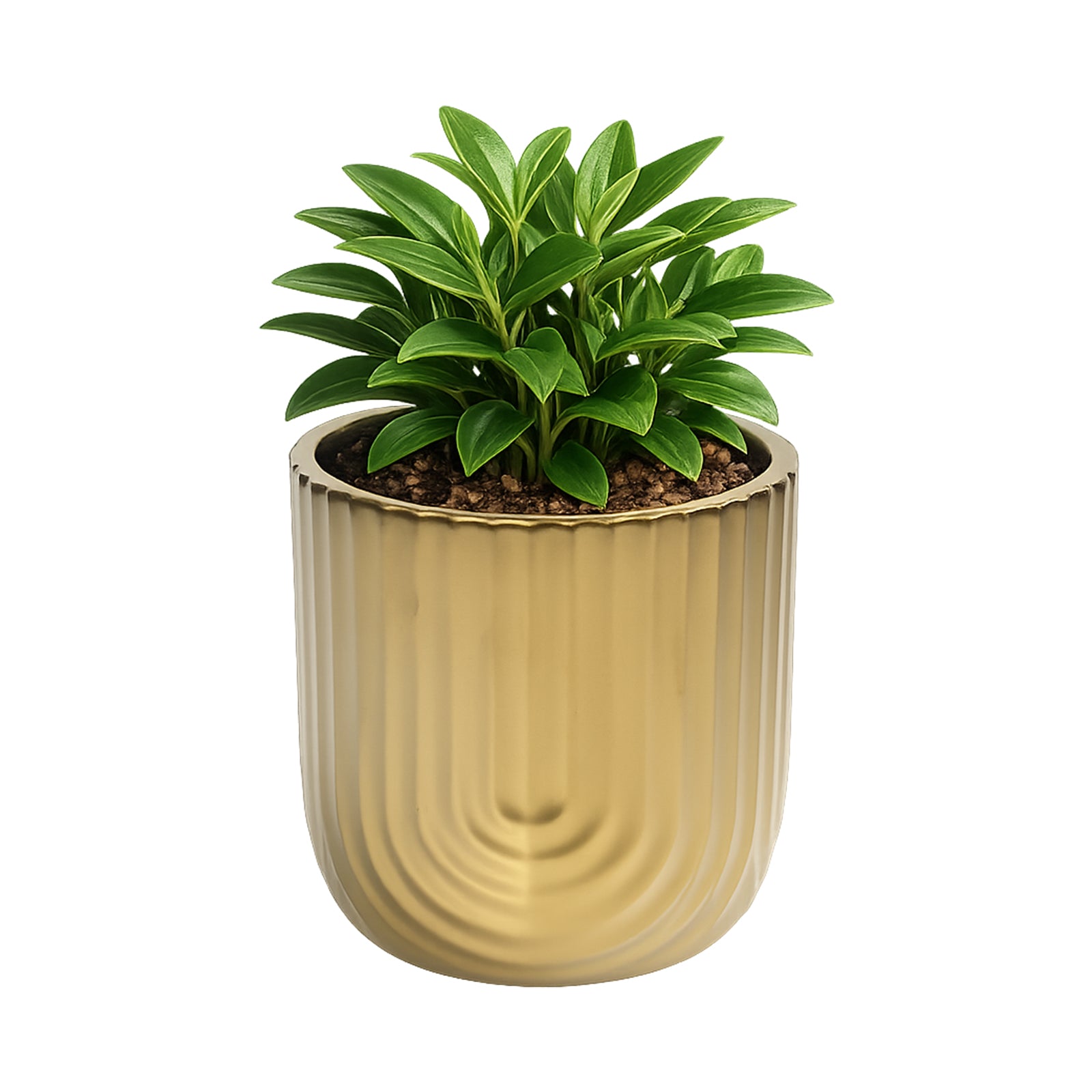 Eden 12cm gold rainbow ceramic planter for indoor plants and decorative home décor