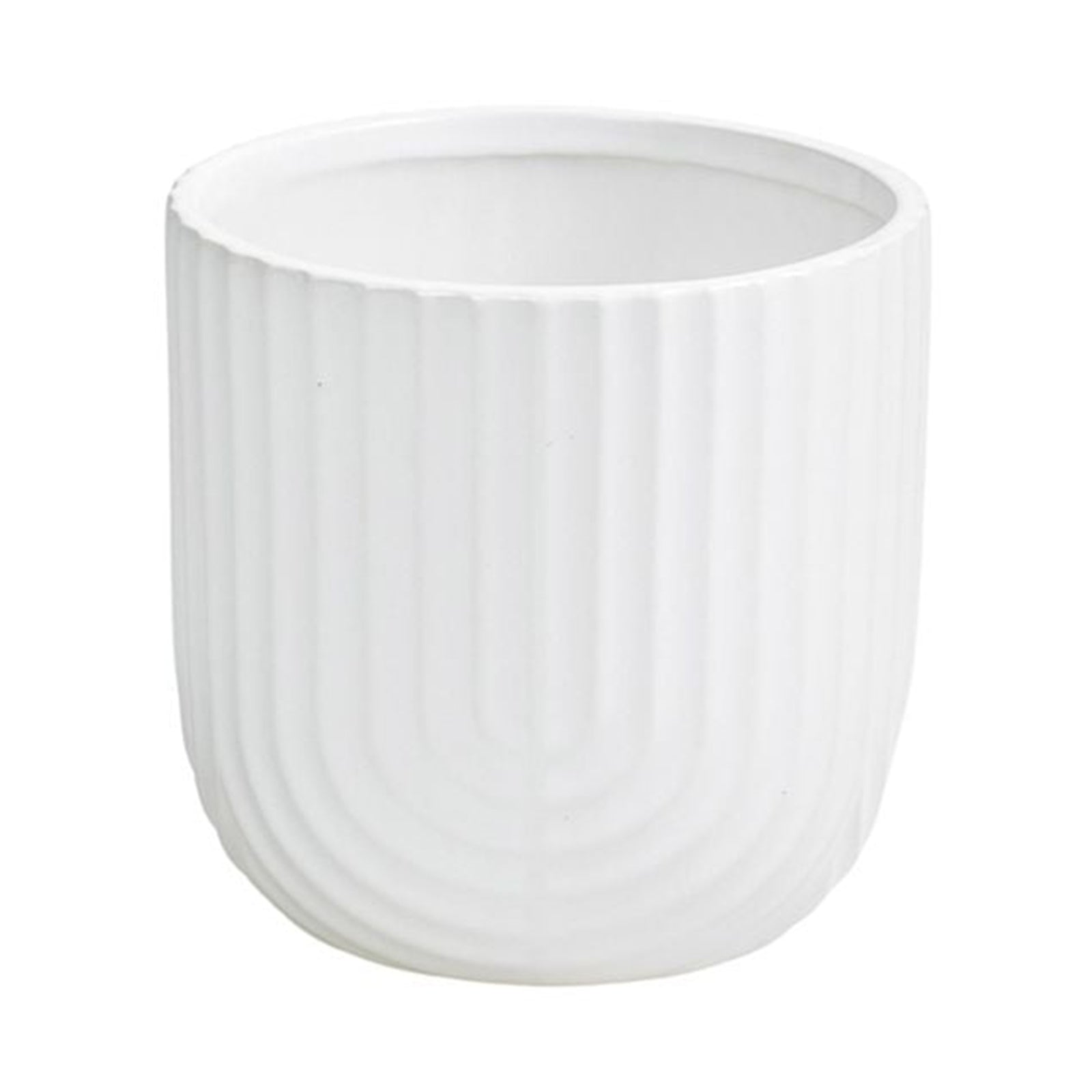 Eden off-white rainbow ceramic indoor planter for small houseplants