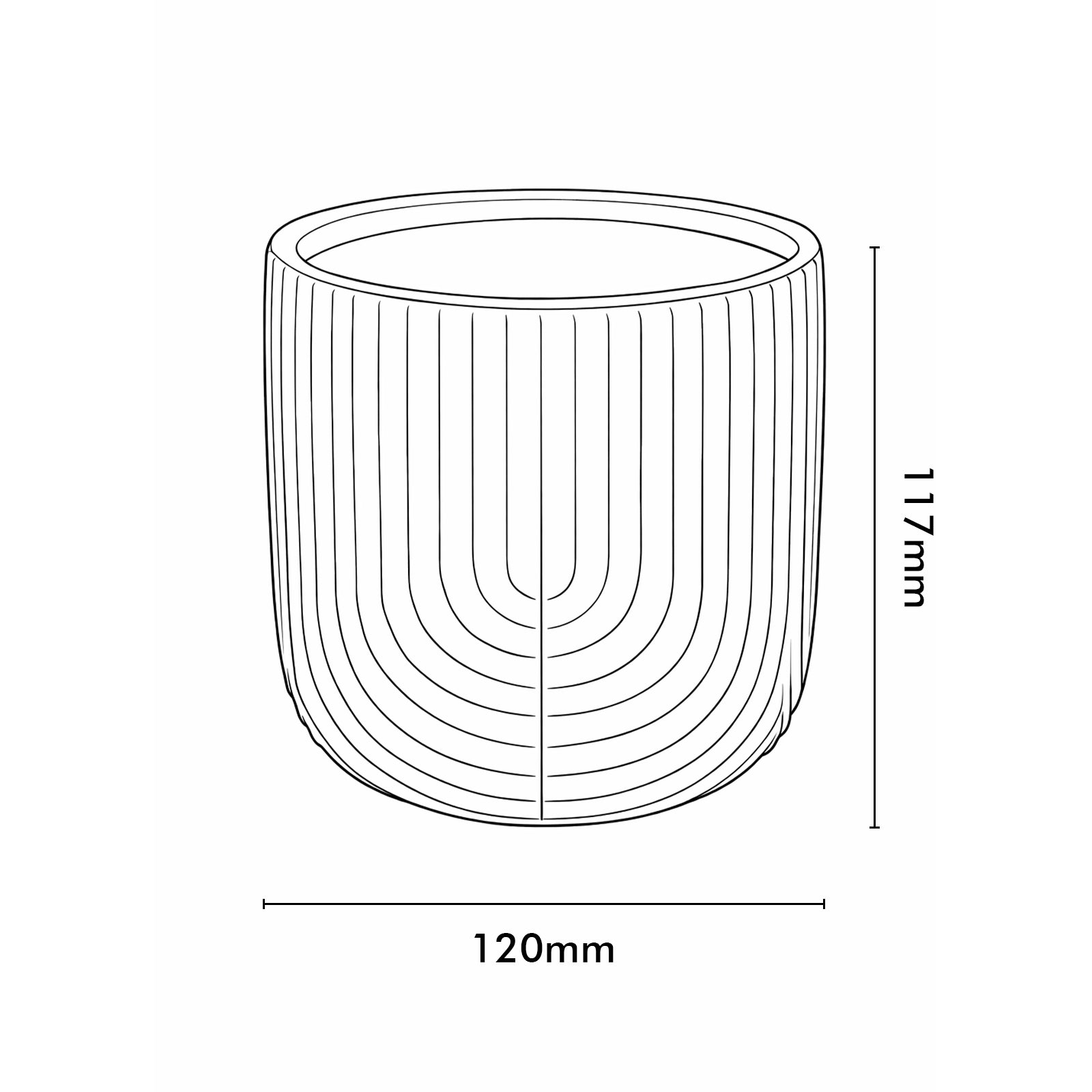 Eden off-white rainbow ceramic indoor planter for small houseplants