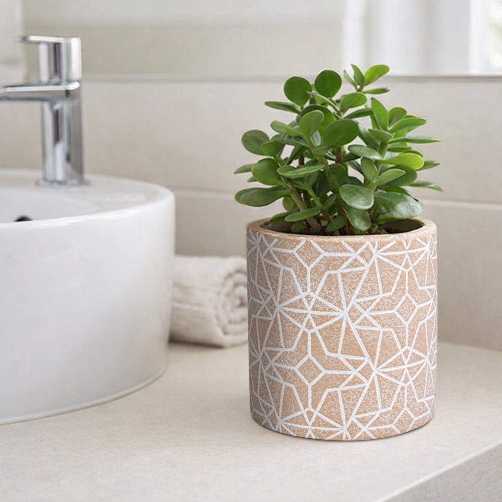 Eden 13.5cm earth etch indoor concrete planter ideal for indoor plants and styling