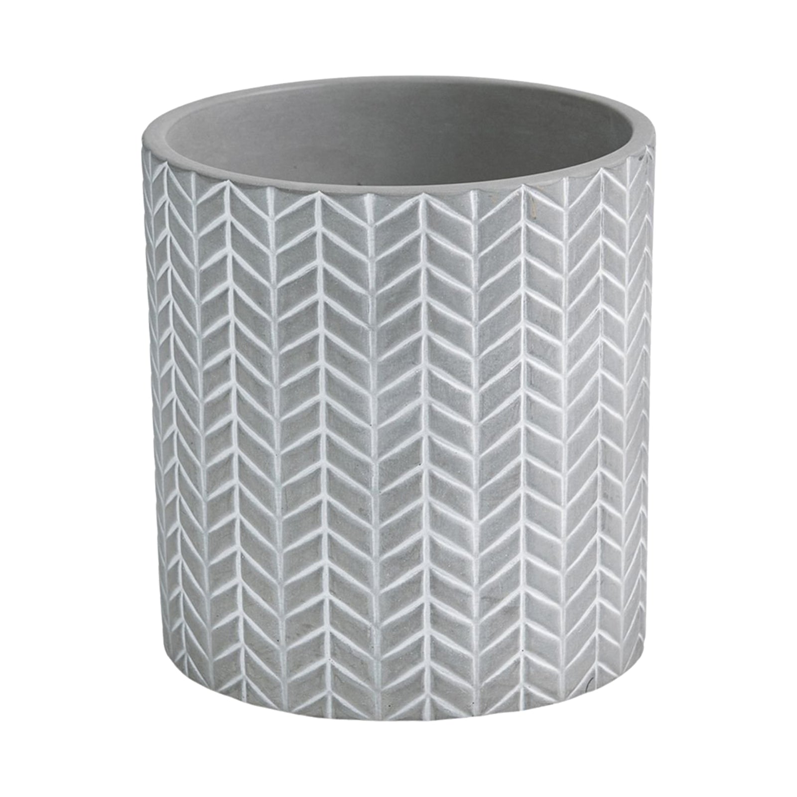 Eden 13.5cm grey chevron indoor concrete planter ideal for indoor plants