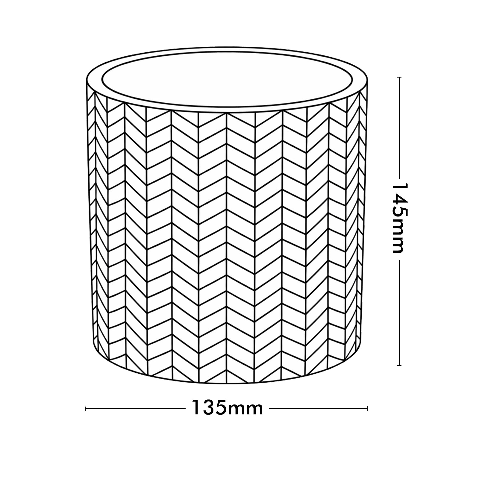 Eden 13.5cm grey chevron indoor concrete planter ideal for indoor plants