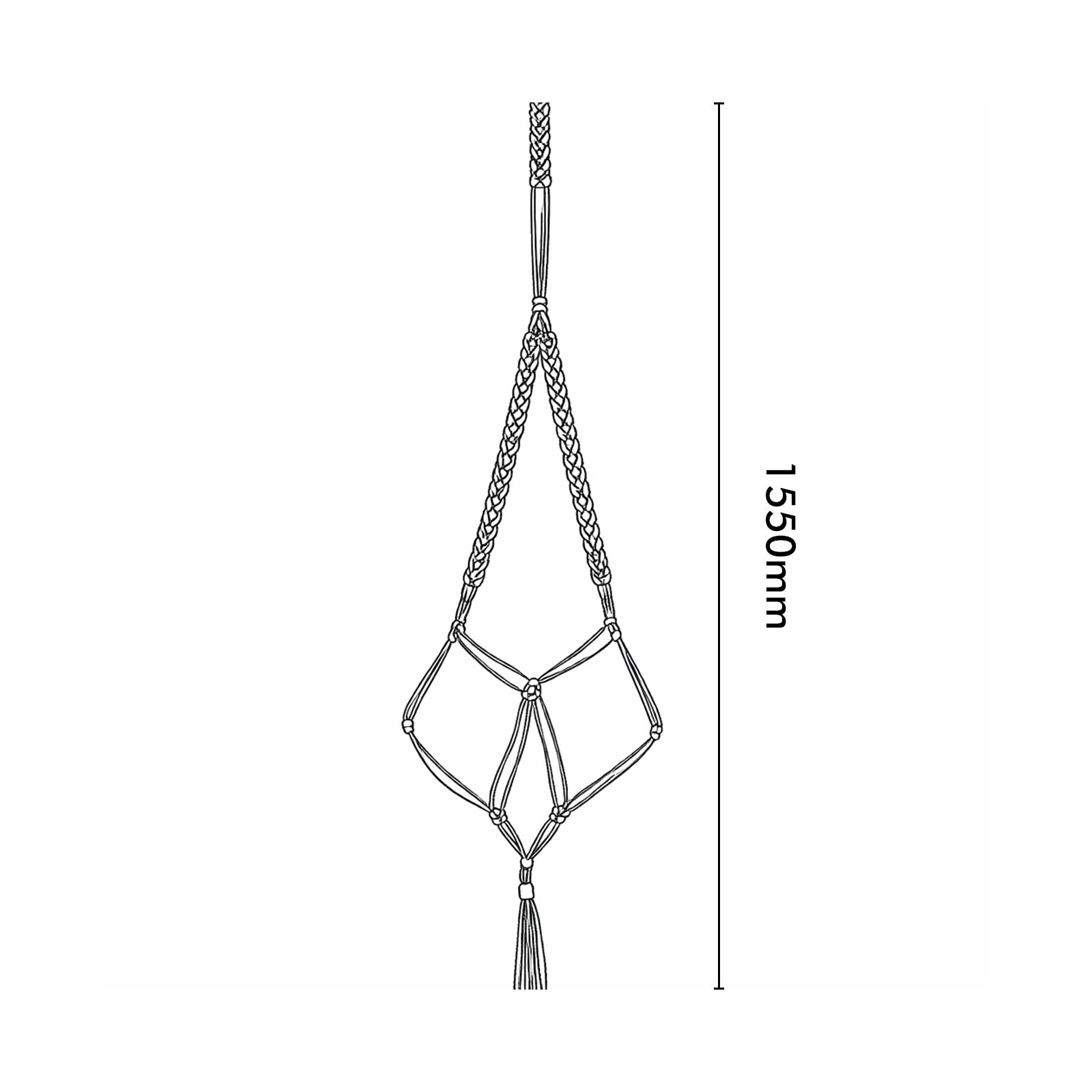 Eden 155cm boho jute macrame pot hanger for indoor plants and natural home décor styling