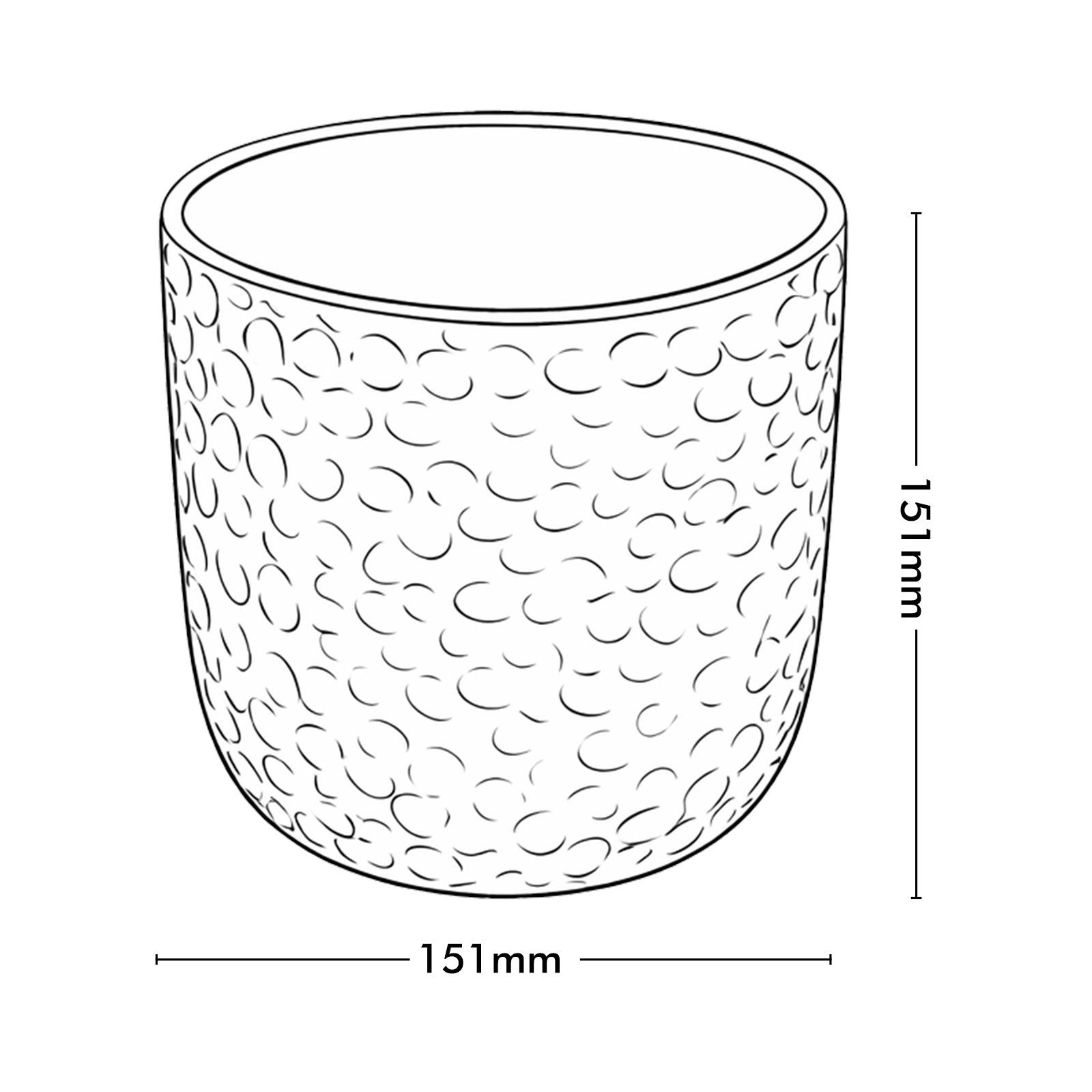 Eden 15cm gold ceramic hammered pot ideal for indoor plants and elegant décor