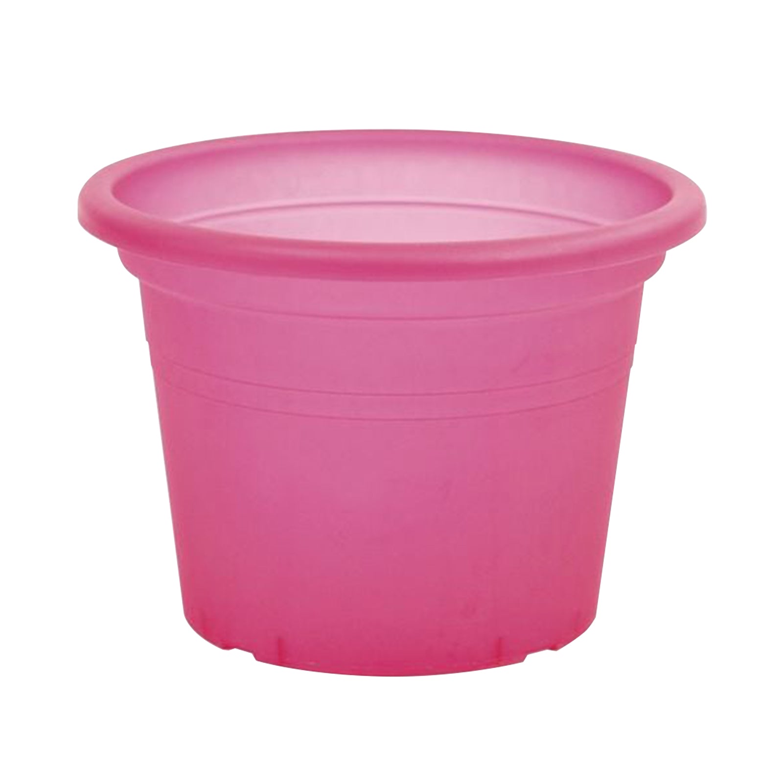 Eden red transparent cylinder plastic pot for vibrant indoor plant display