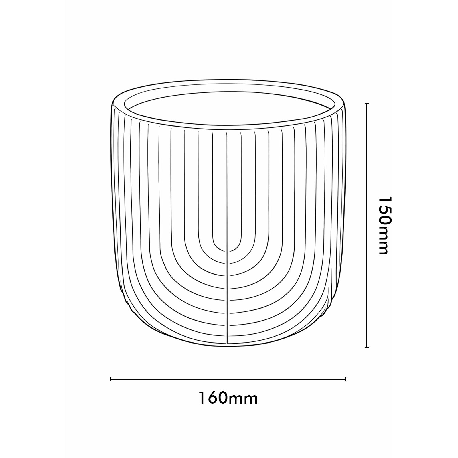 Eden 16cm off white rainbow ceramic planter ideal for indoor plants and styling
