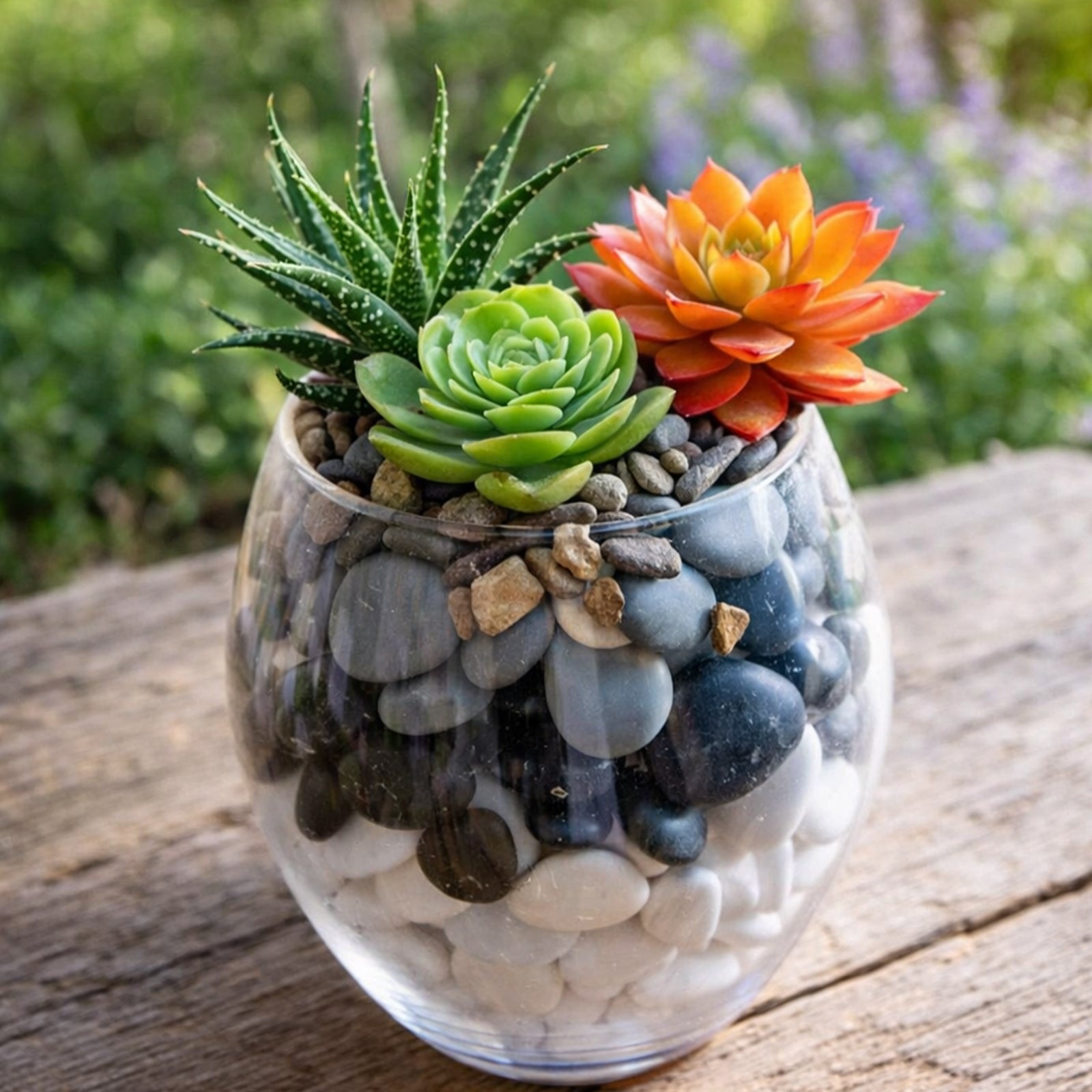Eden 17cm clear glass bowl planter ideal for indoor plants, succulents and decorative home styling