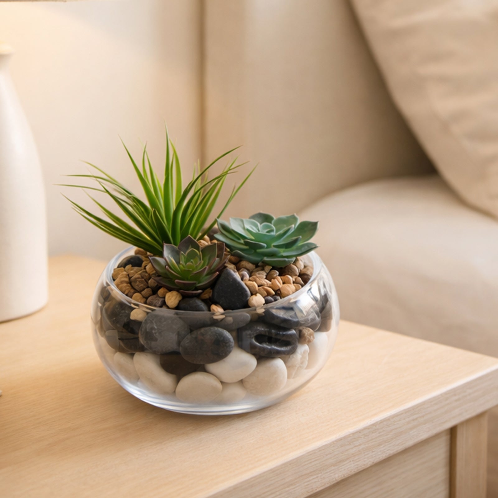 Eden 18cm low glass bowl planter suitable for indoor plants, terrariums and décor