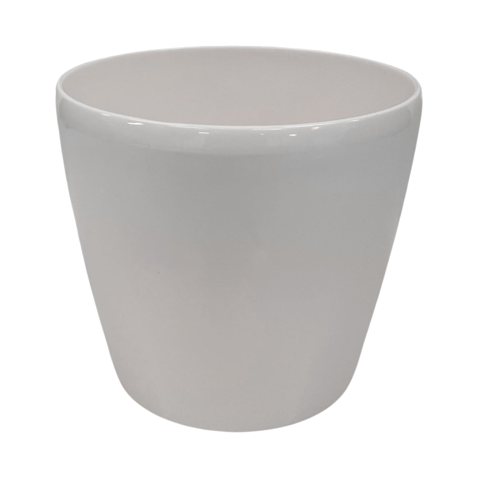 Eden 18cm warm white round premium self-watering plastic pot for easy care plants