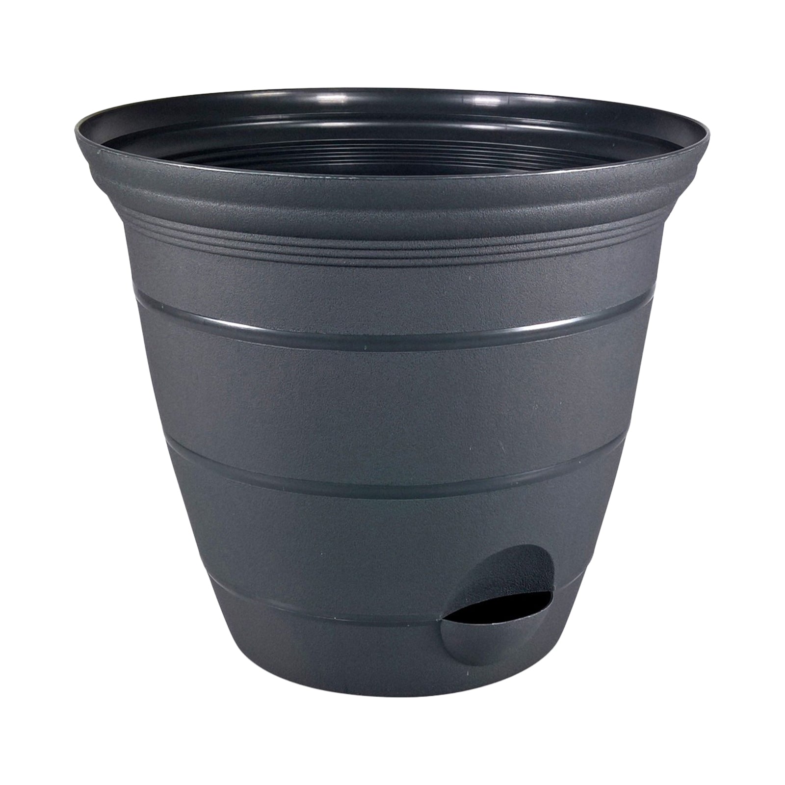 Eden 20cm charcoal Roman self-watering pot for indoor and outdoor plants
