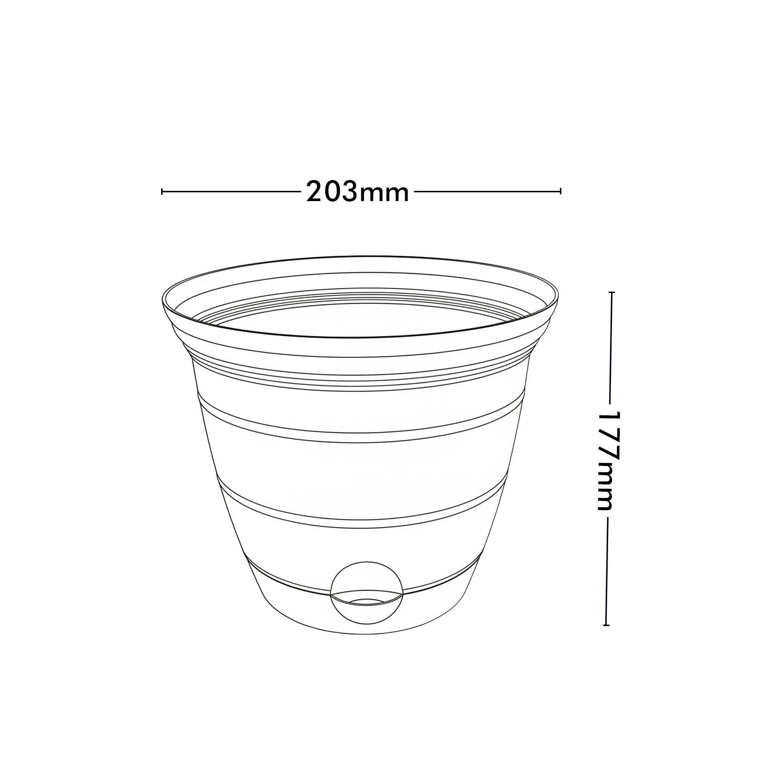 Eden 20cm grey Roman self-watering pot for indoor and outdoor use
