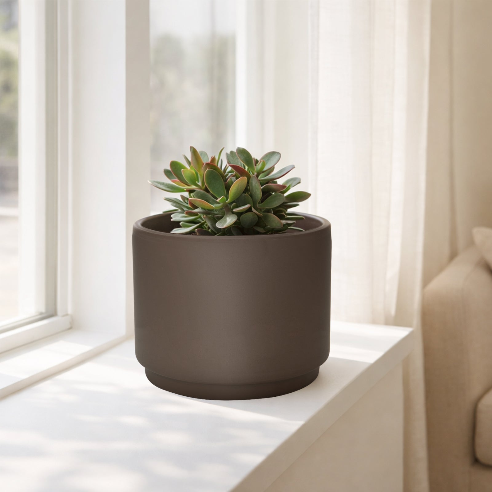 Eden 20x16.5cm Titanium Clay Cylinder Pot