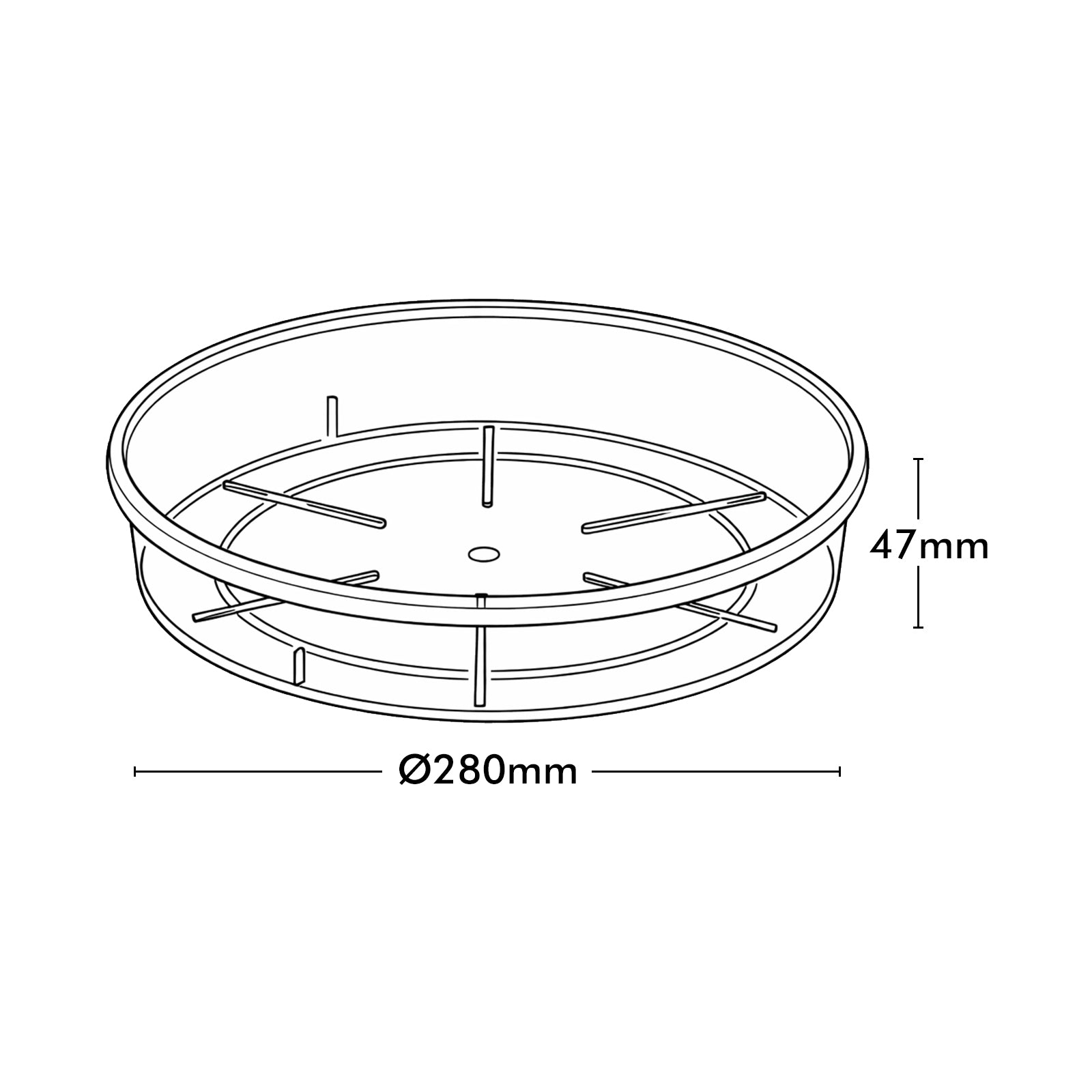 Eden 28cm clear round Porto plant saucer for protecting indoor surfaces under pots