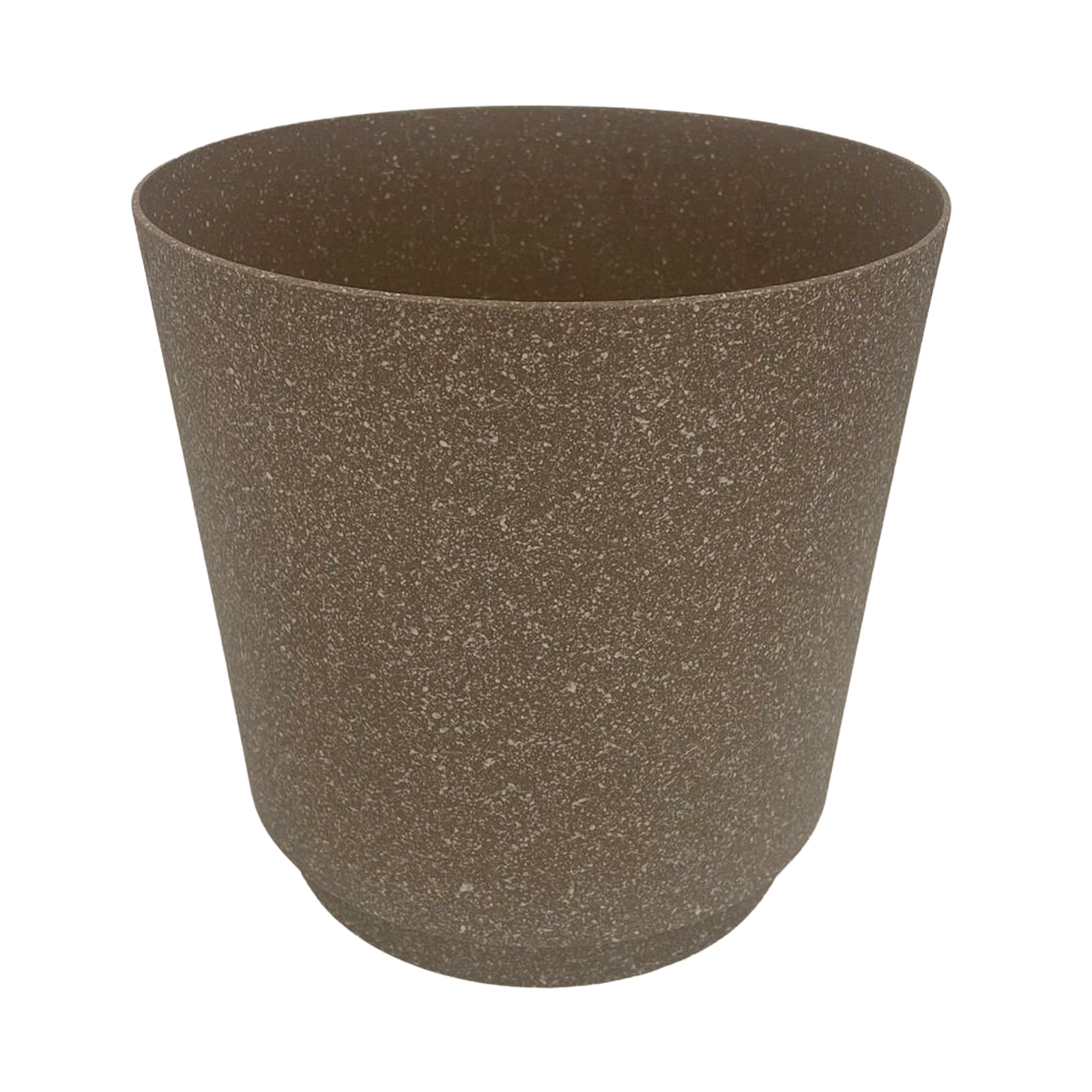 Eden 28cm Round Stonelite Self-Watering Plastic Pot Brown