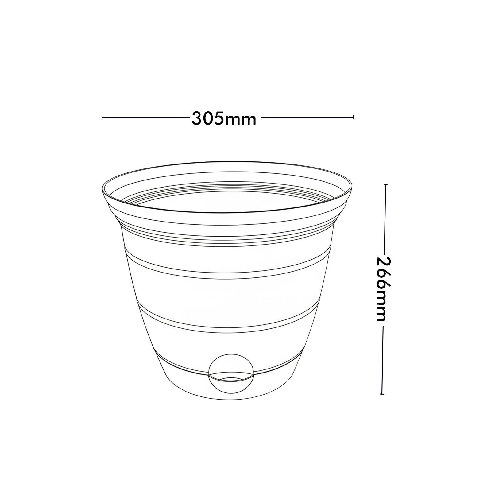 Eden large charcoal Roman self-watering planter for patios and gardens