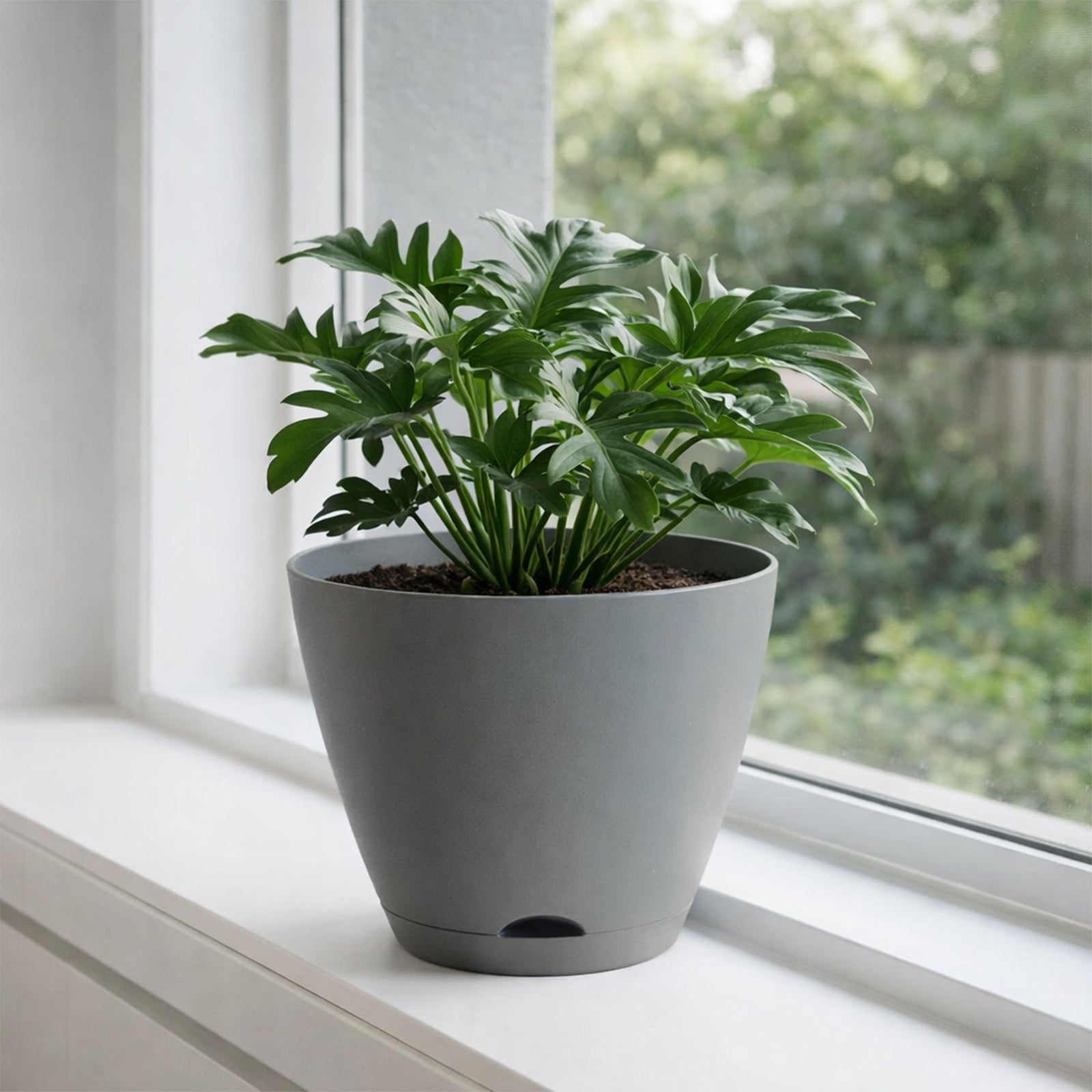 Eden 30cm grey Oslo self-watering planter for patios and outdoor spaces