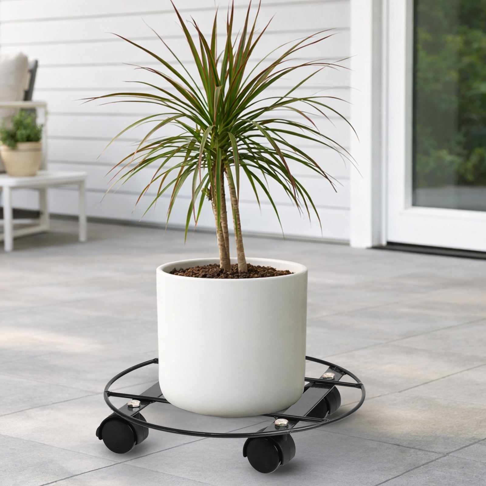 Eden 30cm heavy duty round pot plant trolley for supporting and moving heavy planters
