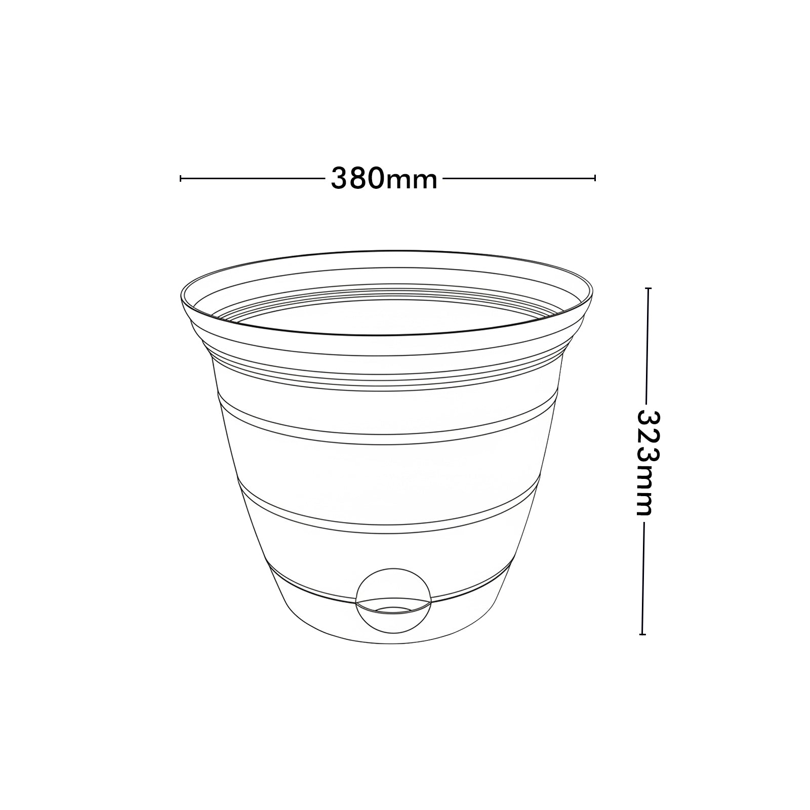 Eden 38cm charcoal Roman self-watering planter for feature plants
