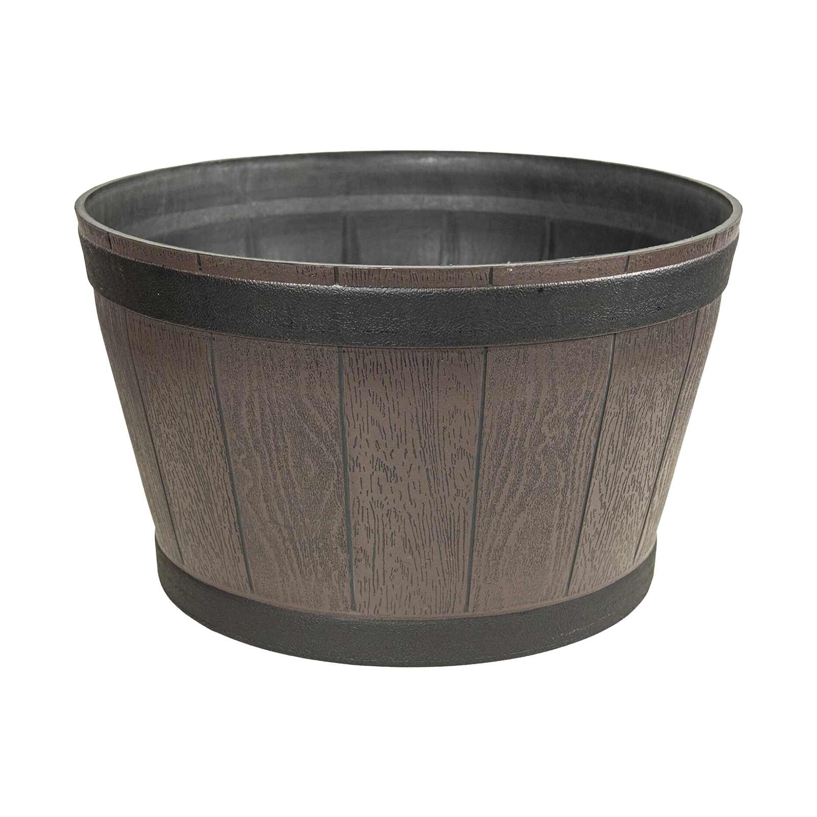 Eden resin whiskey barrel planter for outdoor plants, gardens and patios