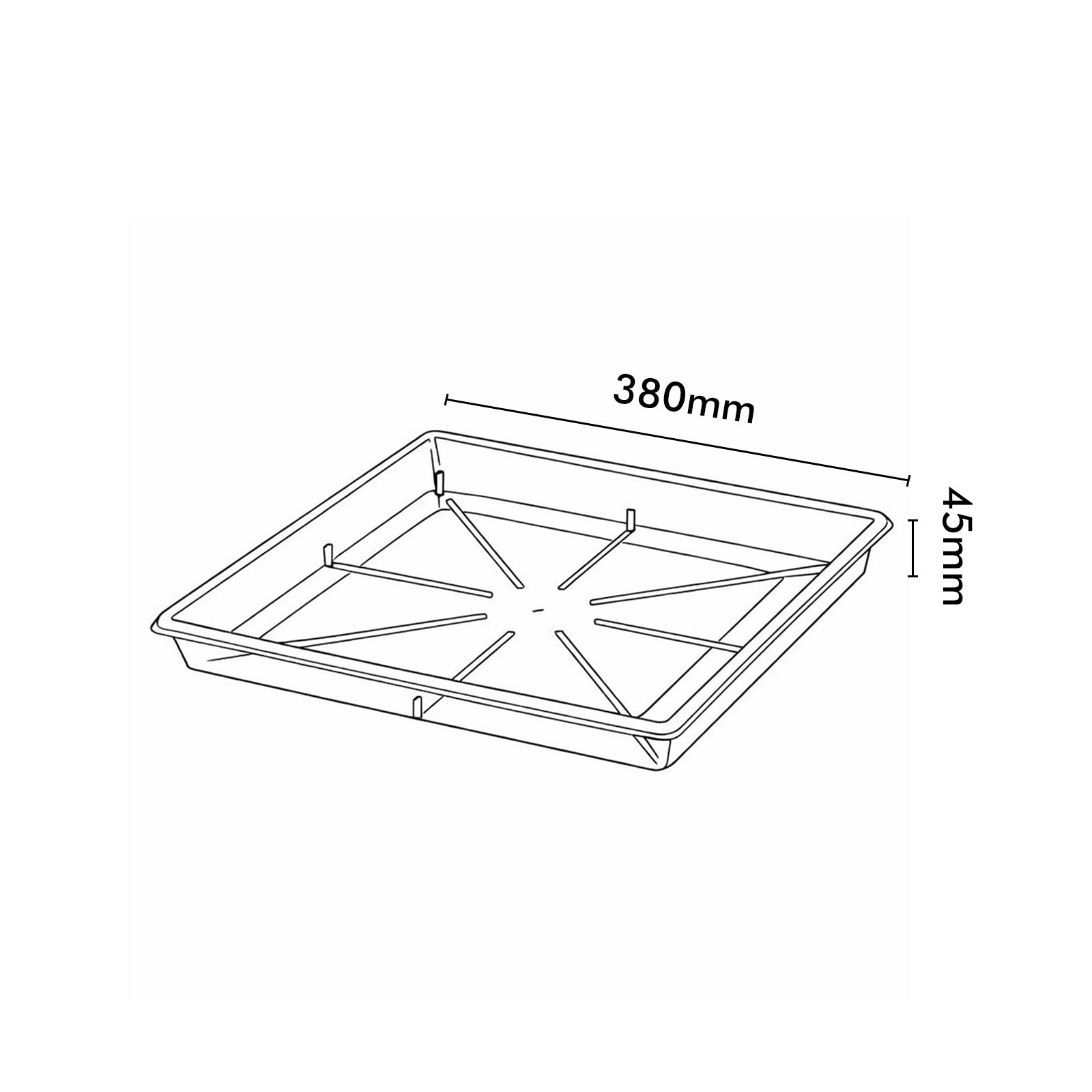 Eden 38cm clear Porto square plant saucer for larger indoor pots
