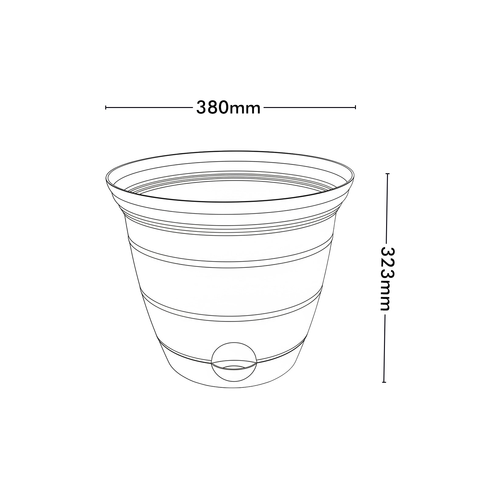 Eden 38cm grey Roman self-watering planter for feature plants and landscaping