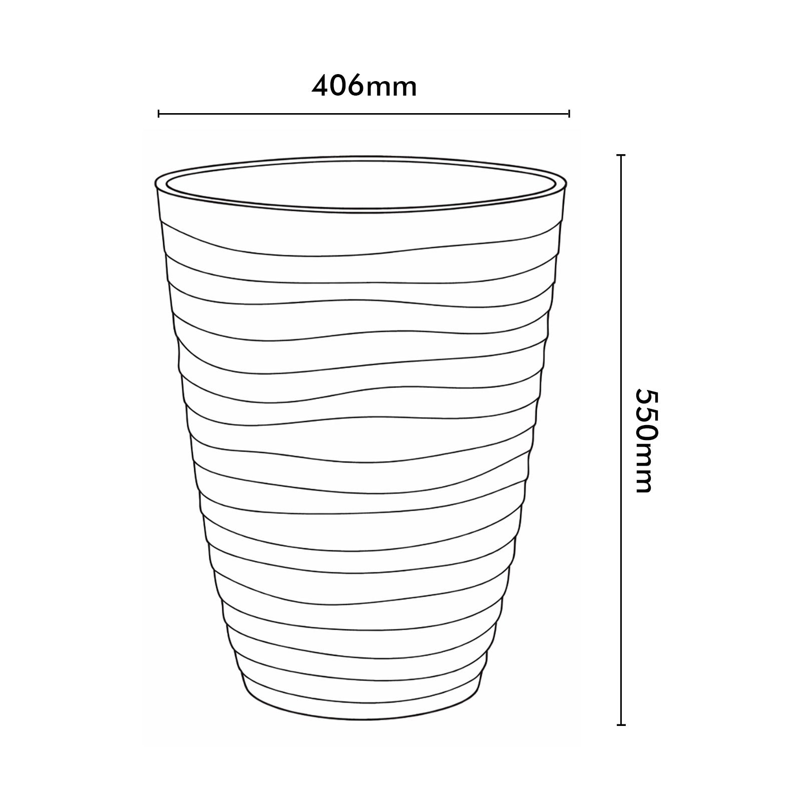 Eden 40cm sandstone tall wavy planter for modern indoor and outdoor plant styling