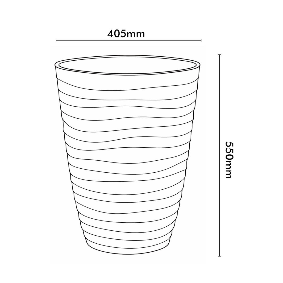 Eden 40cm sandstone tall wavy planter for modern indoor and outdoor plant styling