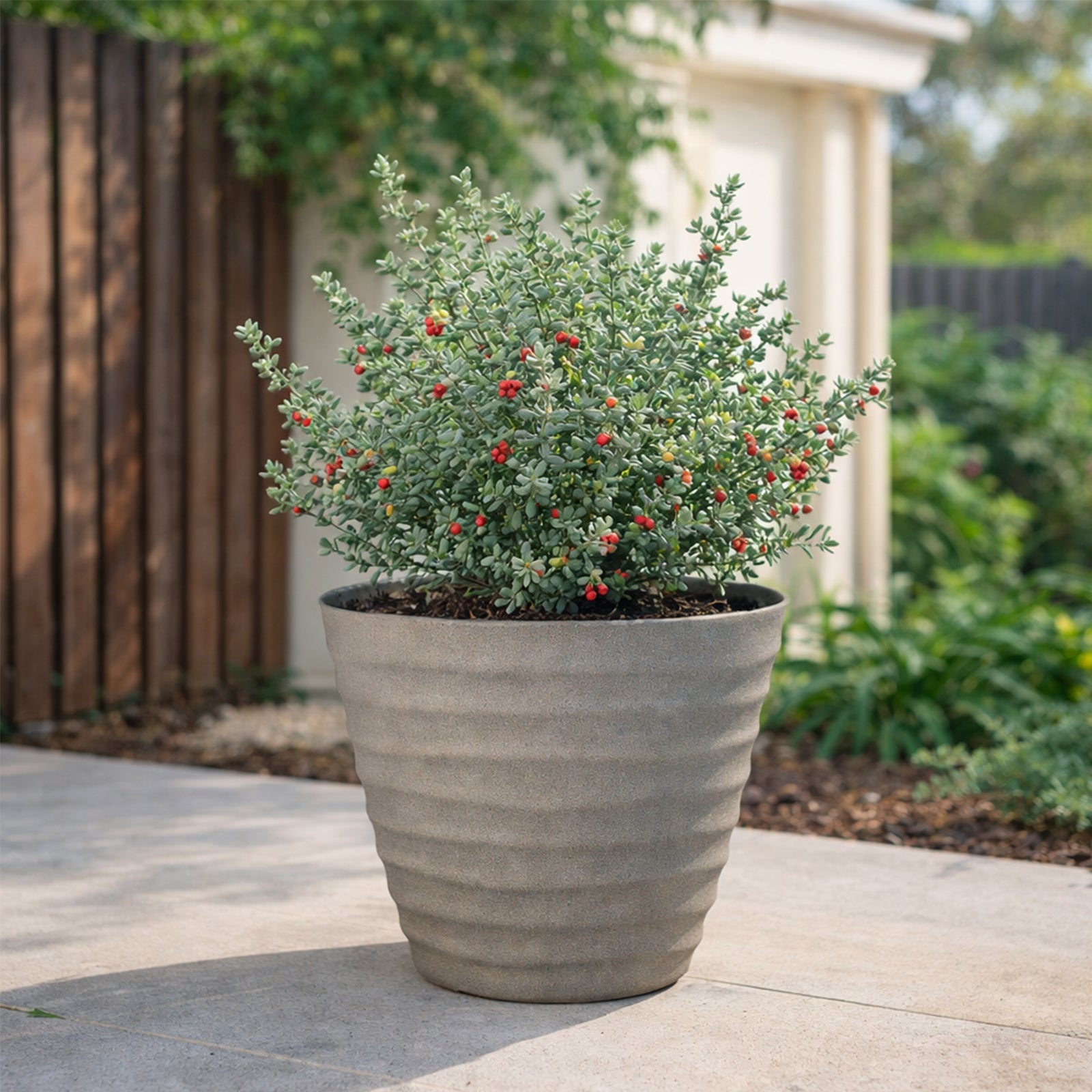 Eden 40cm sandstone wavy planter ideal for larger indoor and outdoor plants