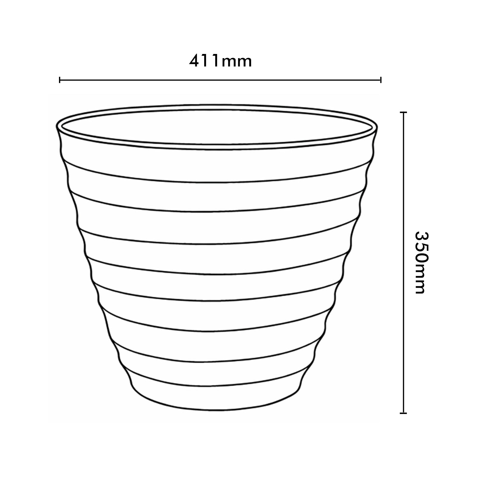 Eden 40cm sandstone wavy planter ideal for larger indoor and outdoor plants