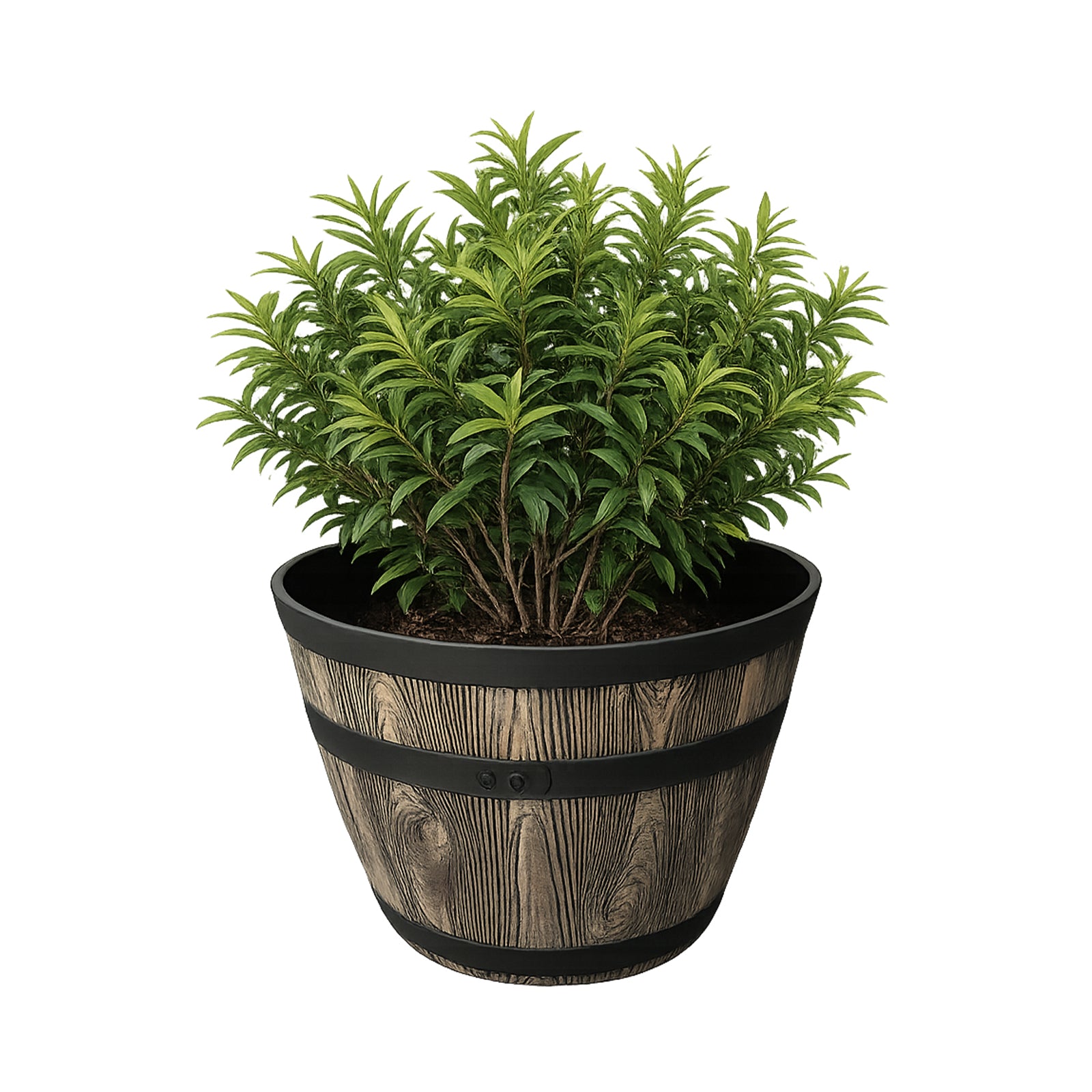 Eden sandstone self-watering round planter for outdoor gardens and patios