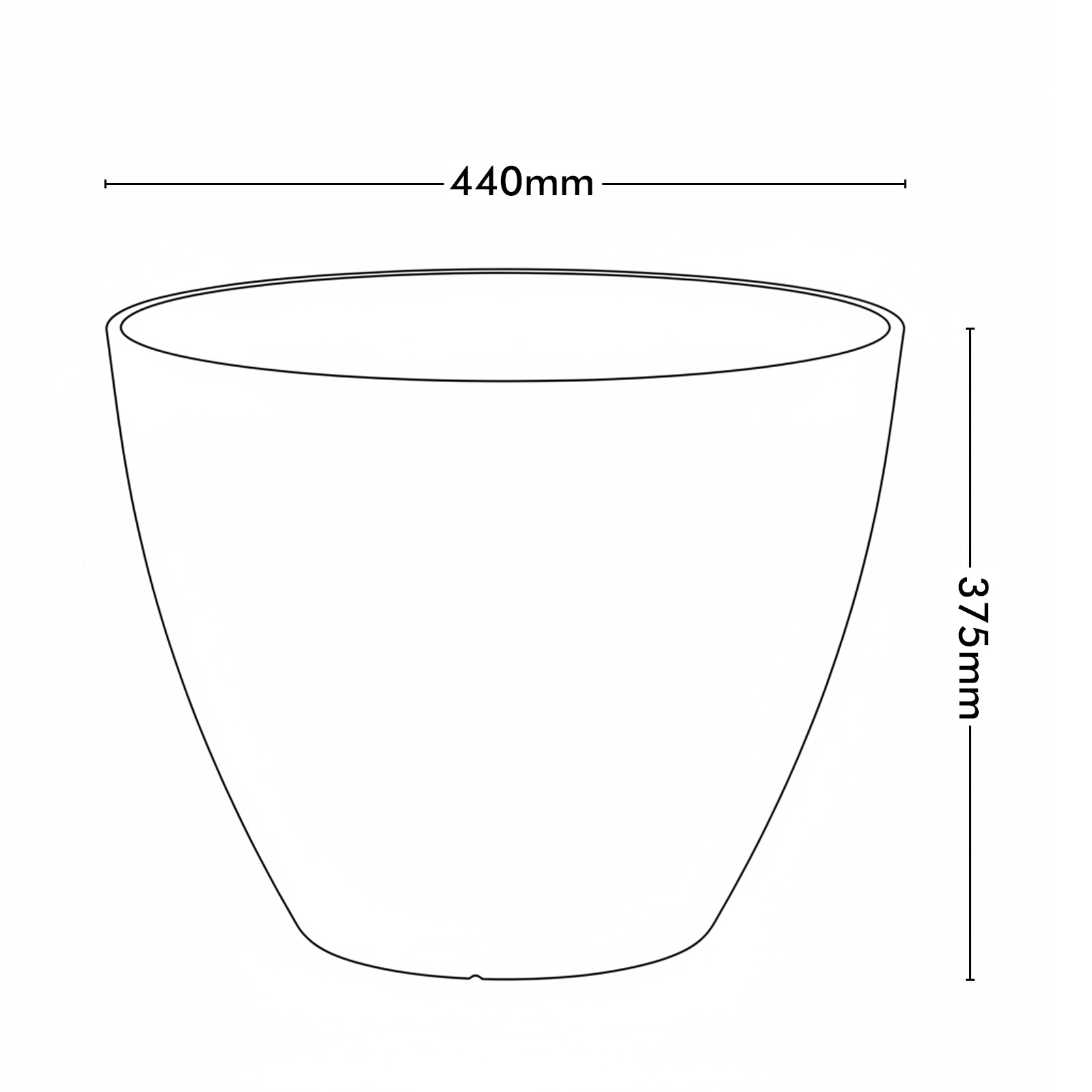 Eden 44cm black faux planter ideal for large indoor and outdoor plants
