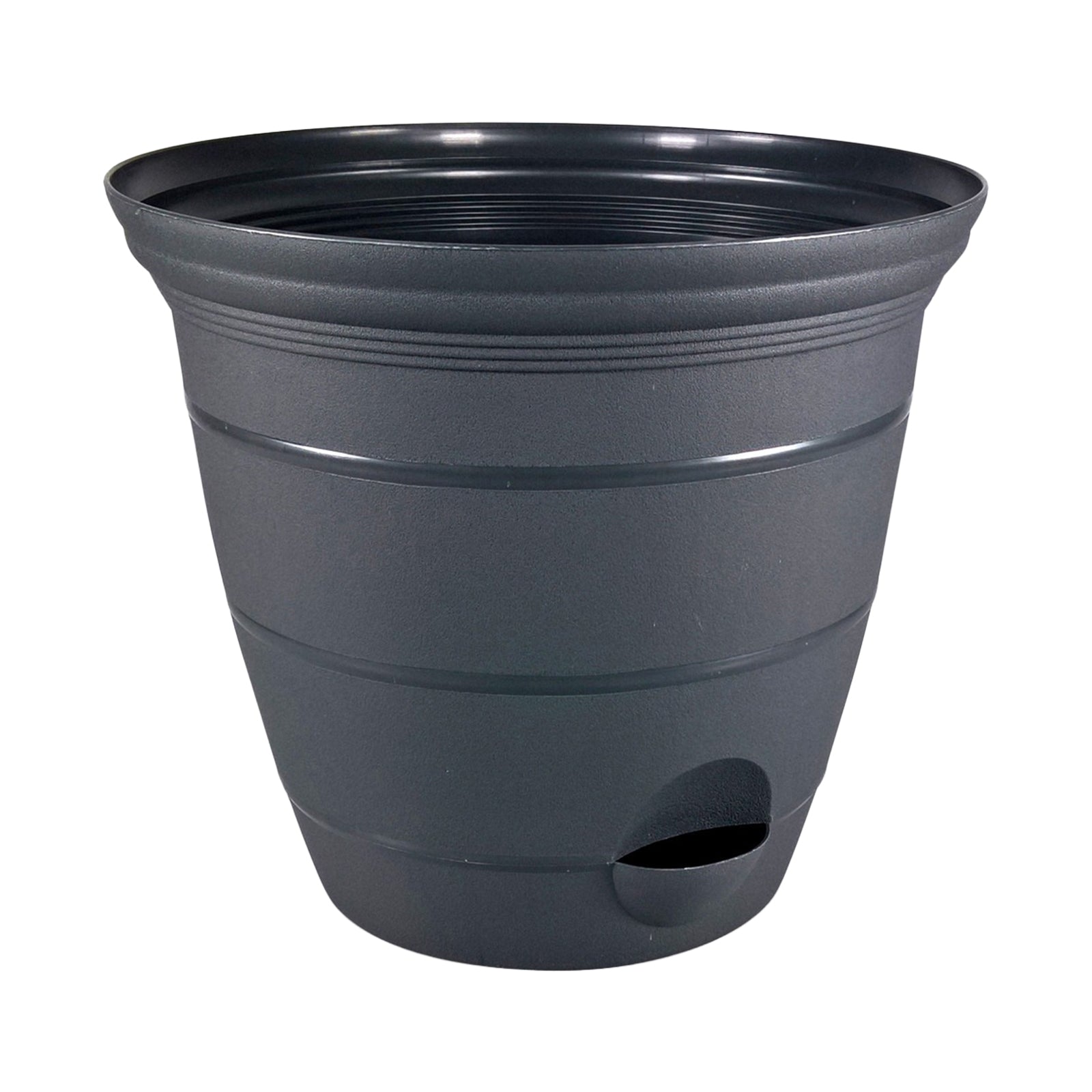 Eden extra large charcoal Roman self-watering planter for outdoor landscaping