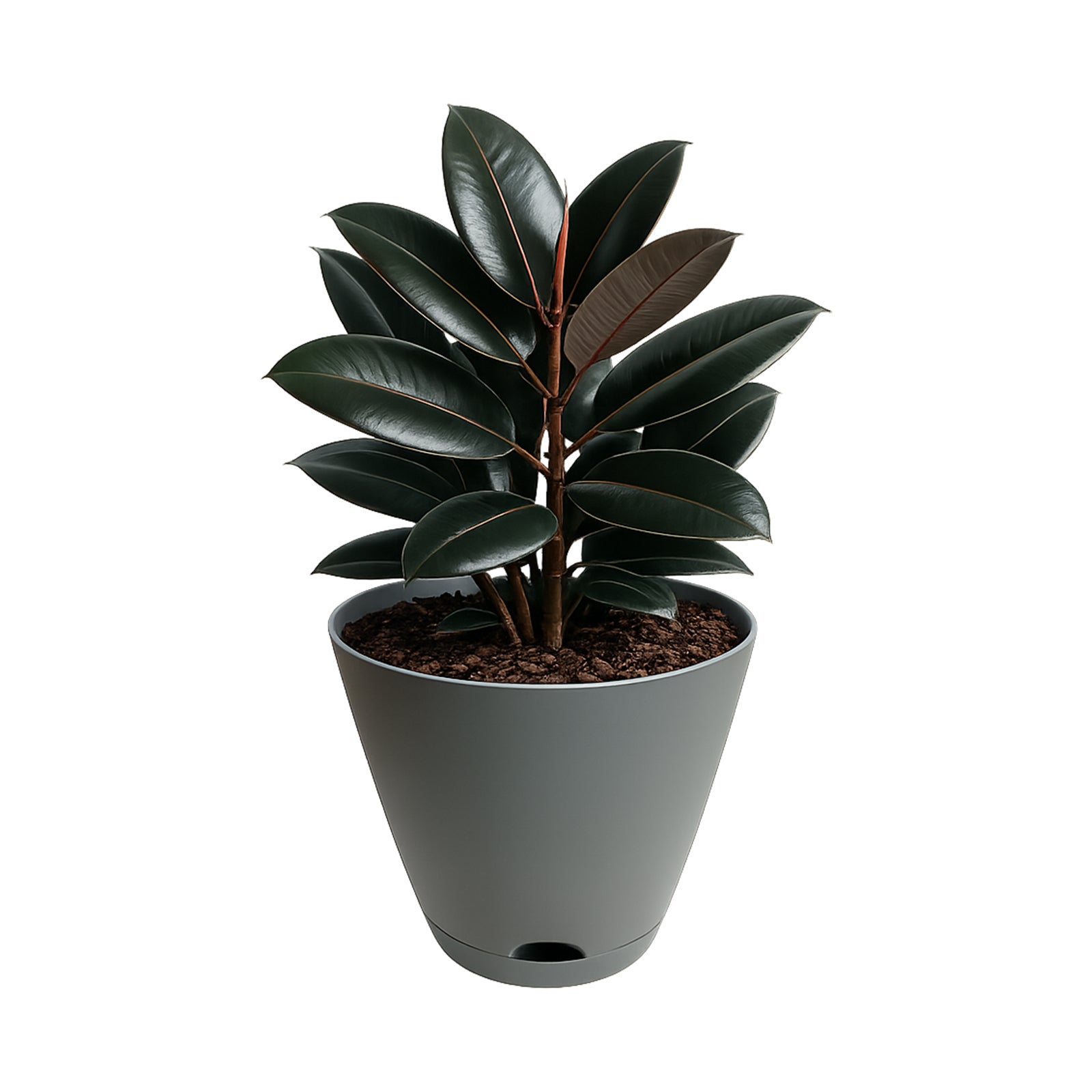 Eden large grey Oslo self-watering planter for outdoor gardens and courtyards
