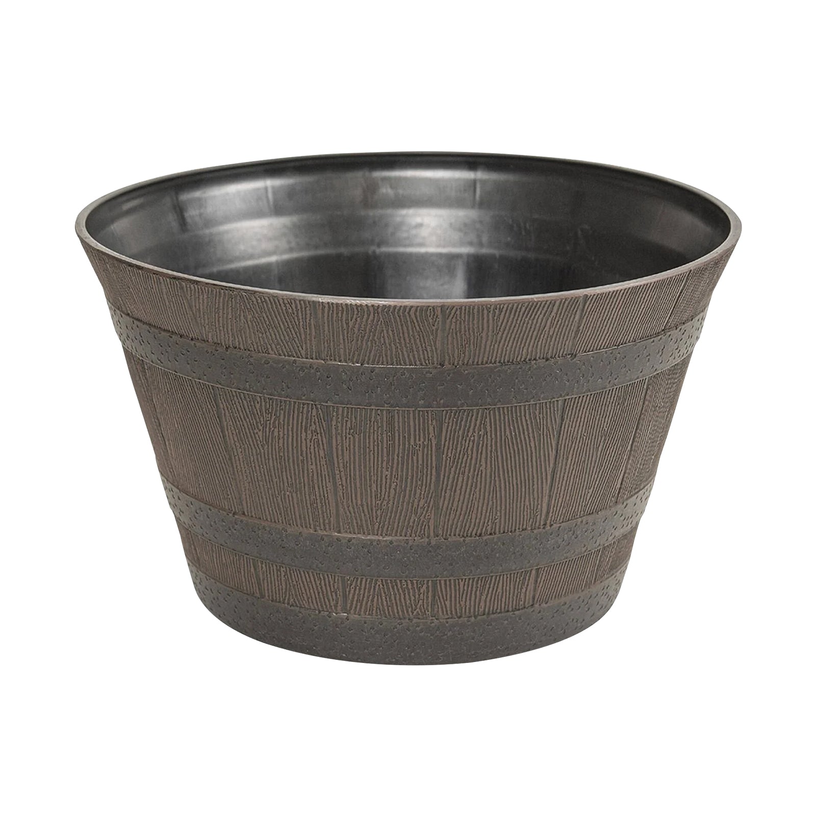Eden large resin whiskey barrel planter for outdoor gardens and feature plants
