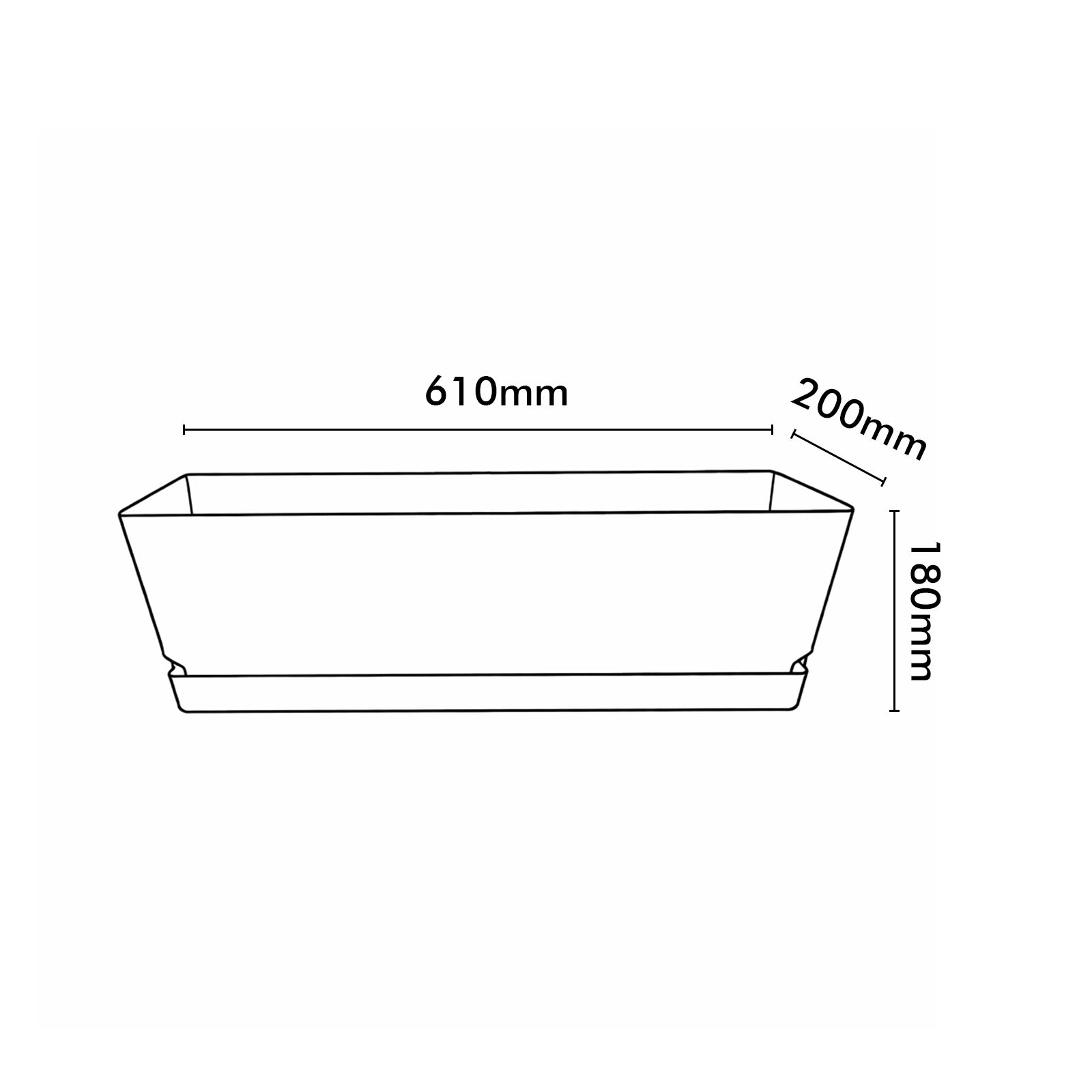 Eden grey Oslo self-watering trough planter for outdoor and balcony gardens