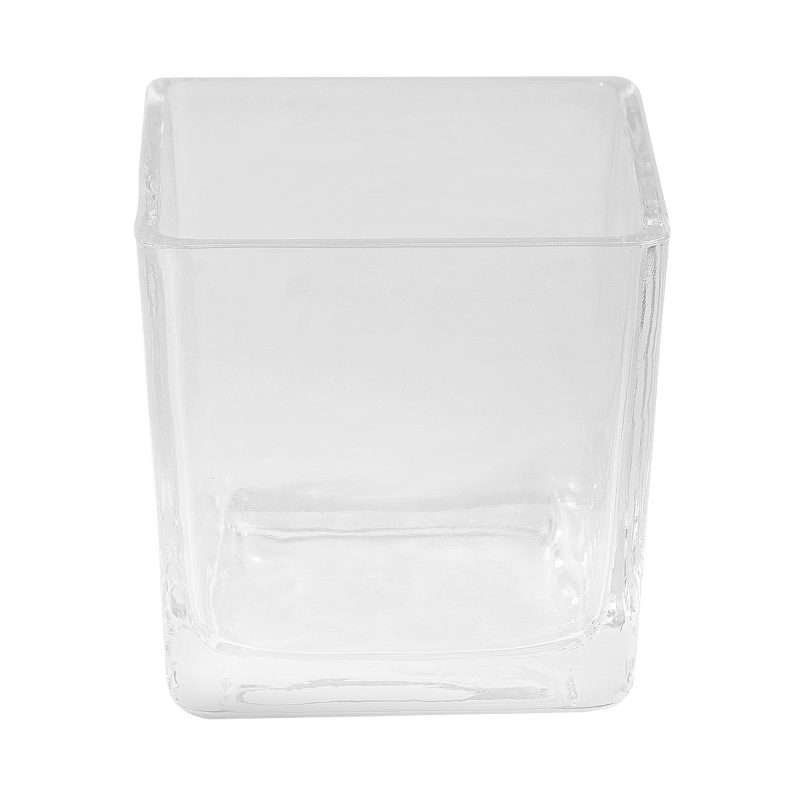 Eden 8cm clear glass square planter for small indoor plants, succulents and décor