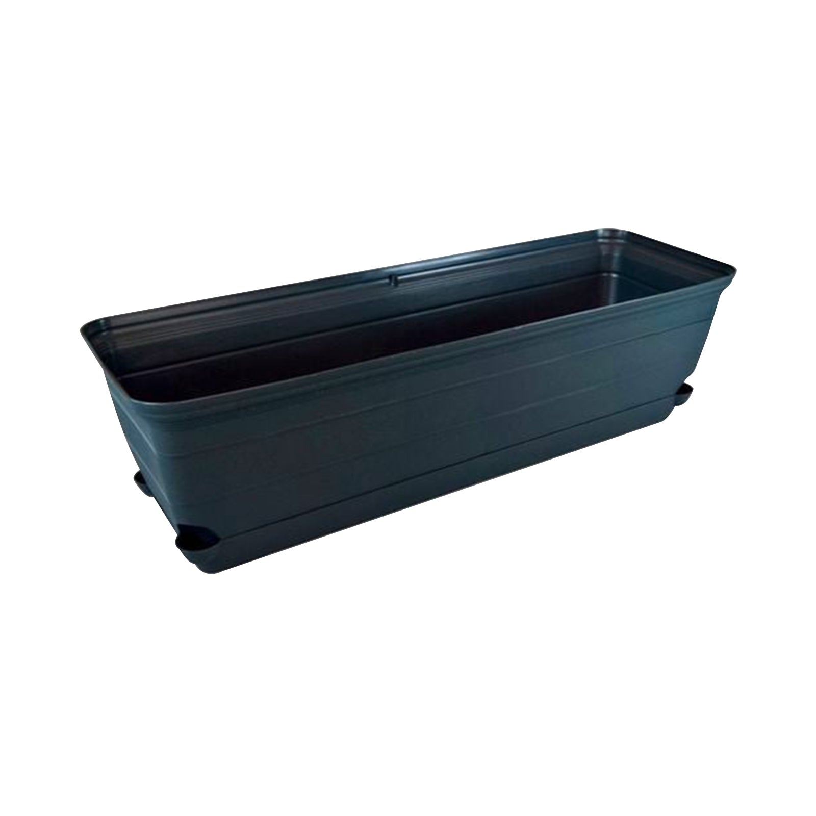 Eden charcoal Roman self-watering trough planter for patio and garden use